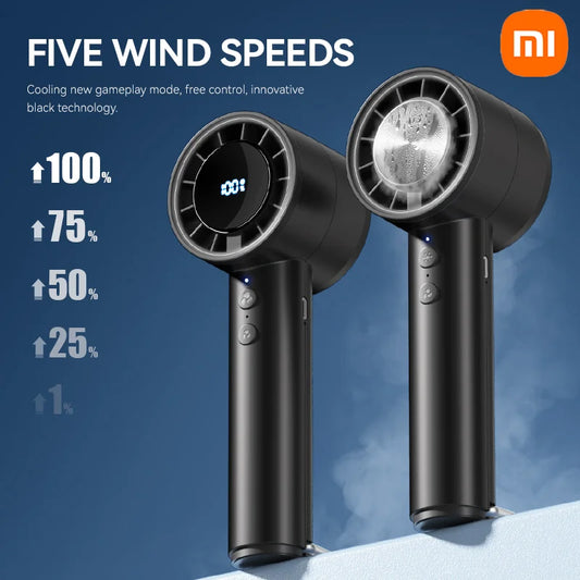 Xiaomi Handheld Small Fan Refrigeration Air Conditioner Portable Silent High-speed Led Display Power Wind Power Usb Charging Fan