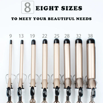 Temperature Setting Electric Hair Curler Long Curling Tong Wand 9-38mm Professional Hair Curling Iron LCD Screen