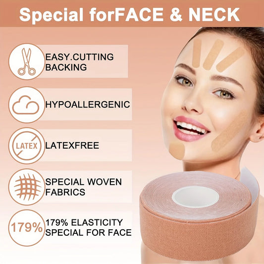 Face and Neck Wrinkle Removal Tape - Smooth Multipurpose High Elasticity Face Sticker for Forehead, Neck, Lips, Chin Care Tool